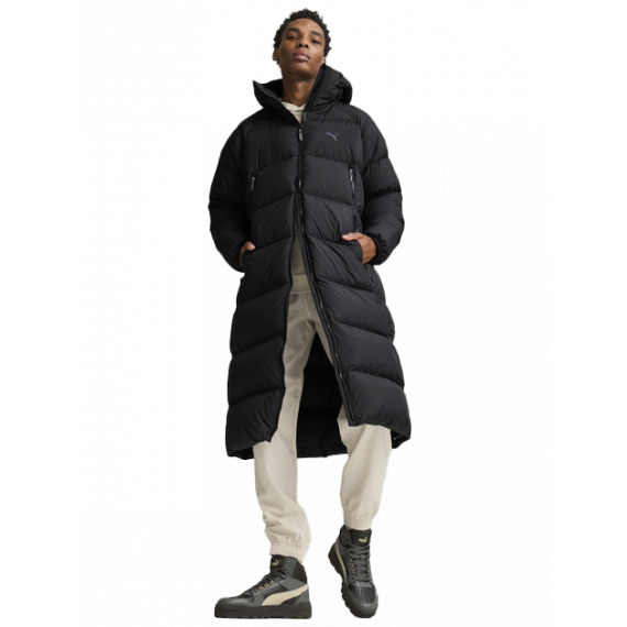 Пухове пальто PUMA Long Hooded Down Coat 62646701, Колір: чорний, Розмір виробника: L